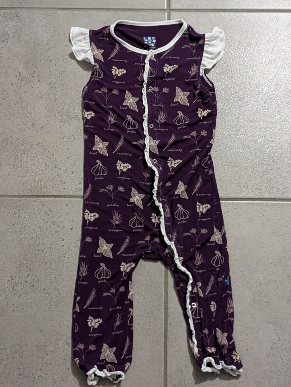 Kickee Pants Girls Ruffle Sleeveless / Tank Romper 4T